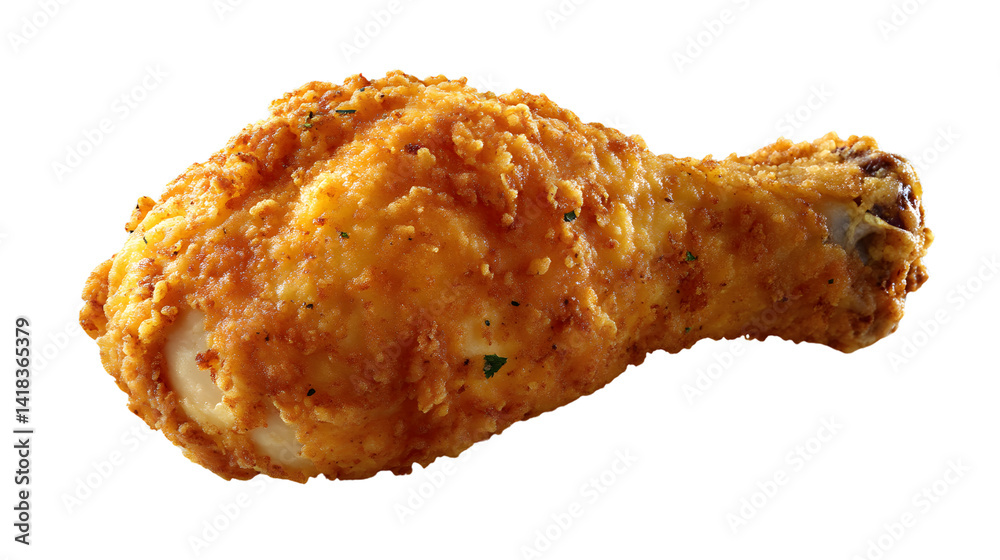 Crispy Fried Chicken Drumstick with Golden Breading Perfect for Food Photography and Culinary Crispy Fried Chicken Drumstick with Golden Breading Perfect for Food Photography and Culinary