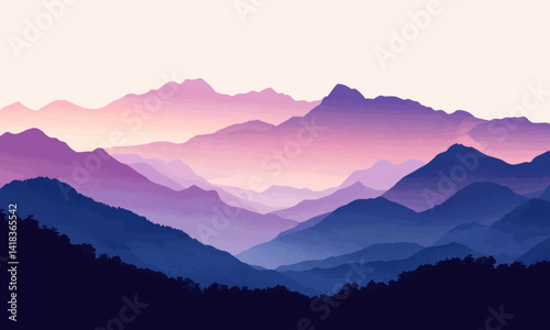 Silhouette of mountains