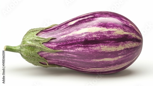Wallpaper Mural Striking purple & white striped eggplant on white backdrop. Fresh, healthy & tasty. Torontodigital.ca