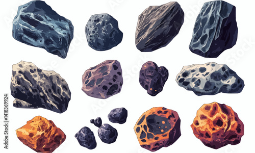 Set of asteroids, cut out