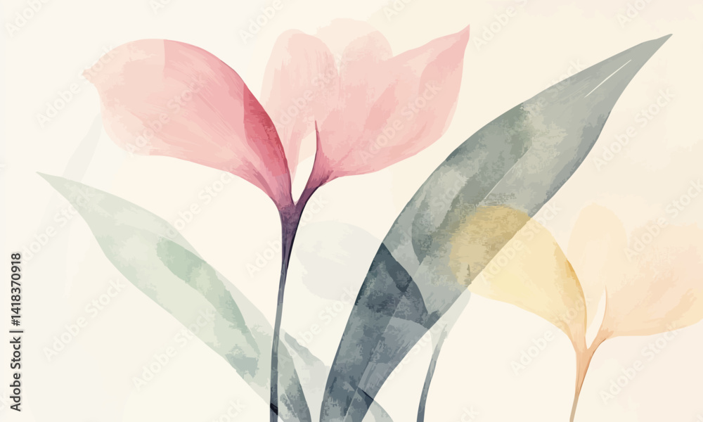 simple botany pastel abstract design simple botany pastel abstract design