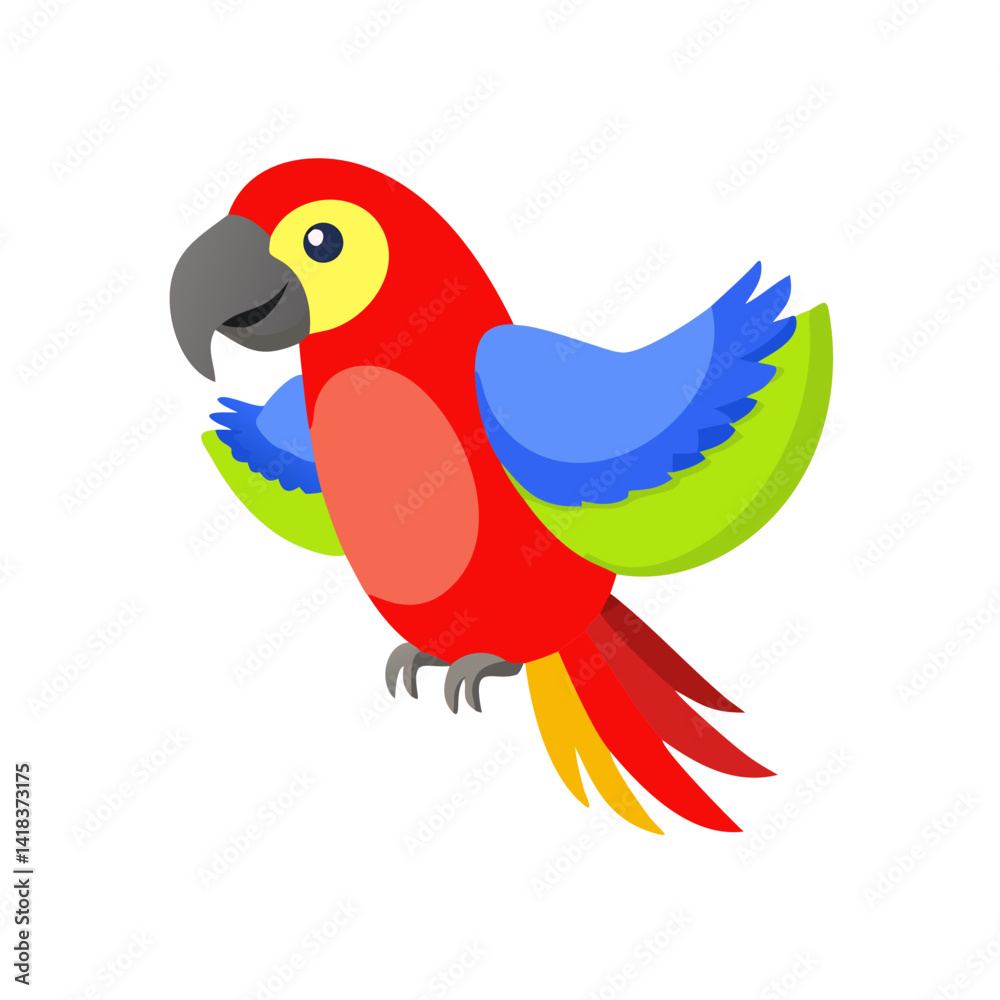 Obraz premium Parrot: The Colorful Birds of the Tropics