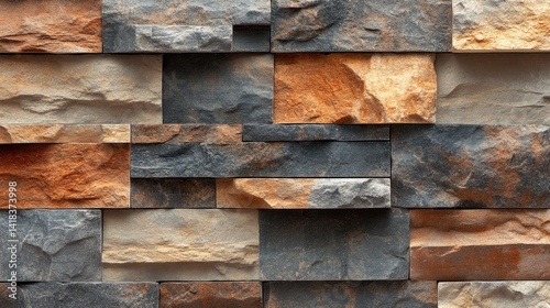 Reclaimed stone wall cladding showcasing varied tones and textures.