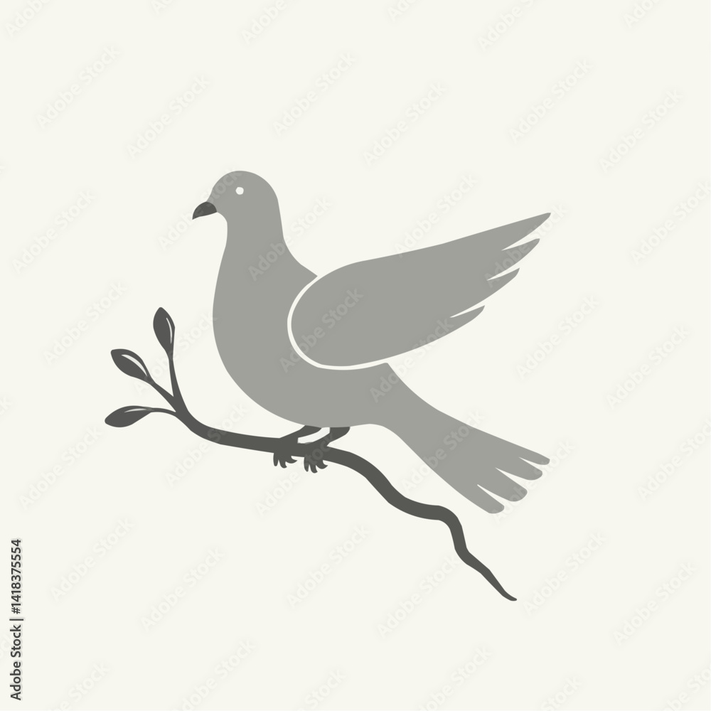 Fototapeta premium Dove Carrying Olive Branch Symbolizes Peace