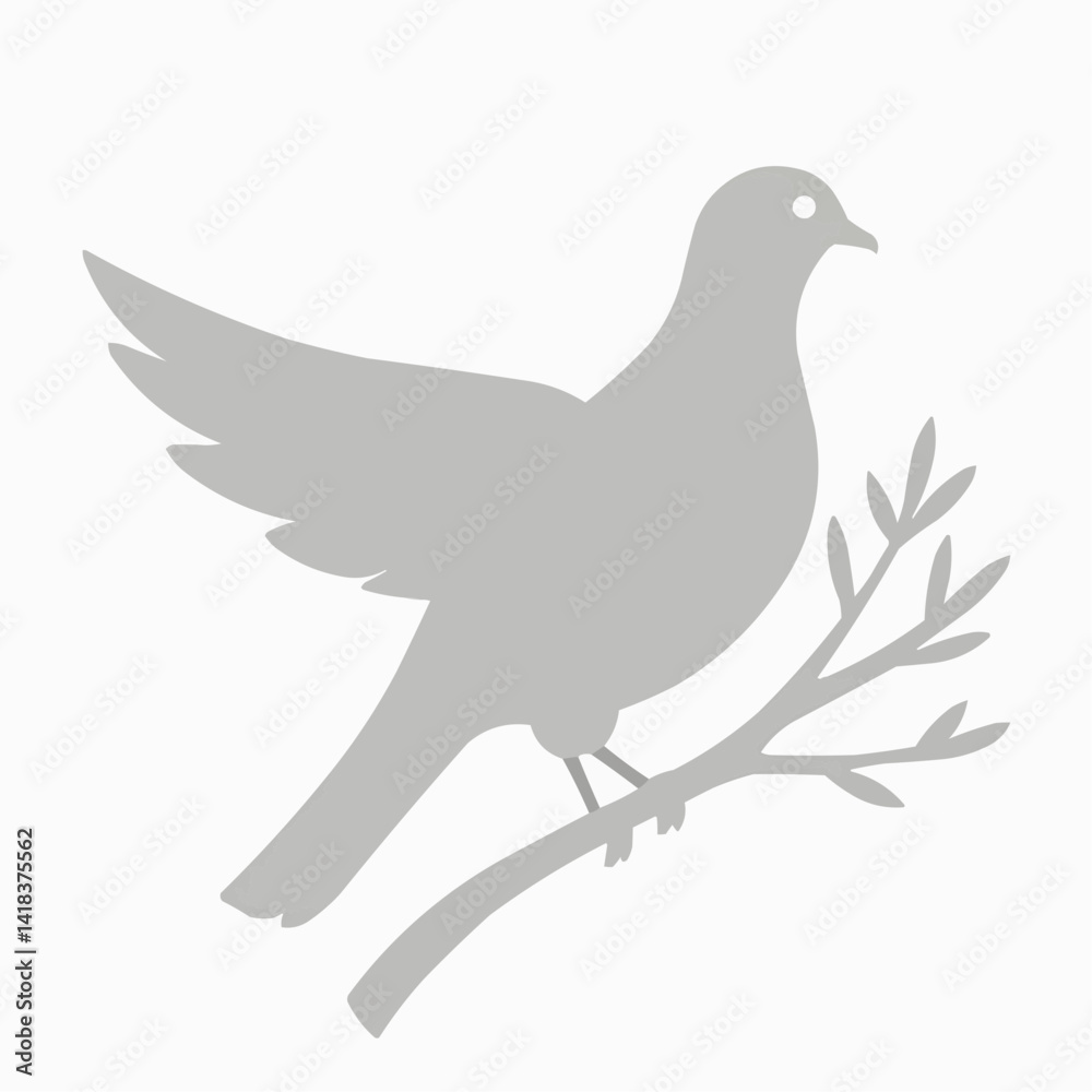 Fototapeta premium Dove Carrying Olive Branch Symbolizes Peace