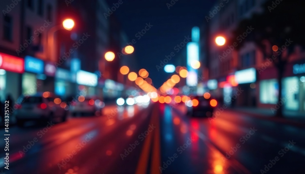 Abstract late-night city lights, blurred motion, colorful, lights, urban Abstract late-night city lights, blurred motion, colorful, lights, urban