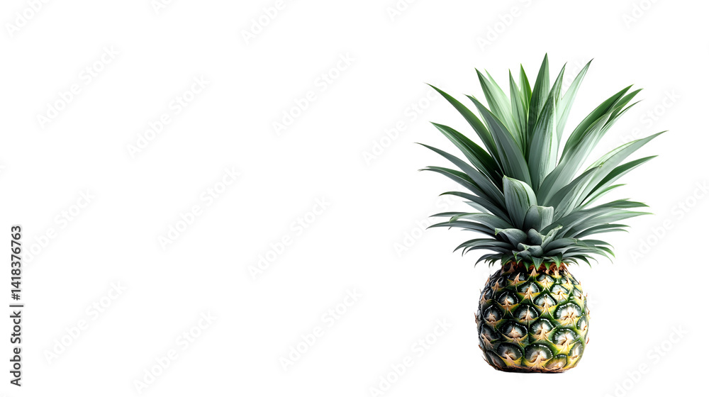 Obraz premium A vibrant tropical fruit with a spiky crown perfect for culinary and decorative uses
