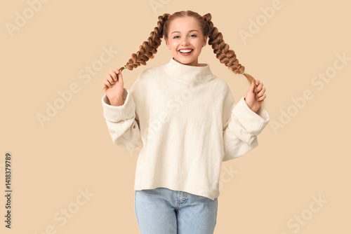 Beautiful happy young woman...