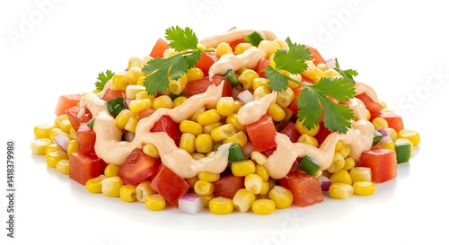 Obraz na płótnie Corn esquites salad on white. Mexican food w salonie