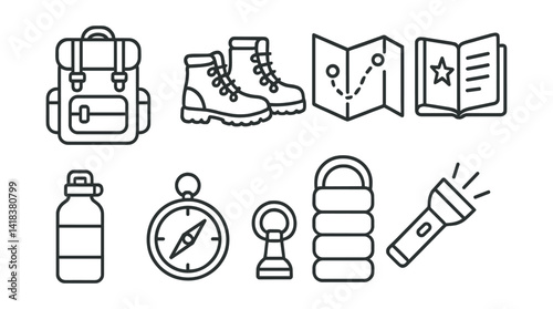 Wallet, currency, ticket, calculator, reservation, plan, bank card, list.