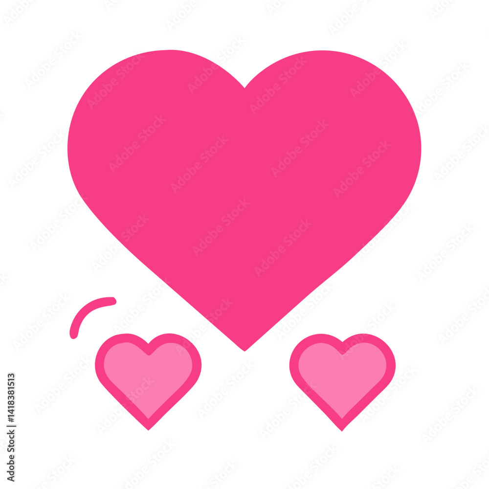 Vibrant Pink Heart Shape Symbolizing Love and Affection in a Playful Design