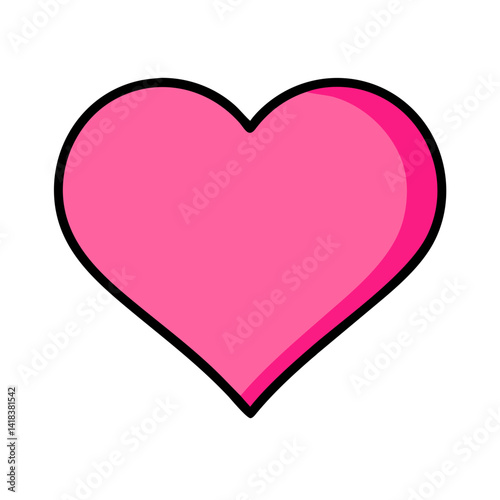 Free Download Vibrant Pink Heart Shape Symbolizing Love and Affection in a Playful Design - GFXLoad