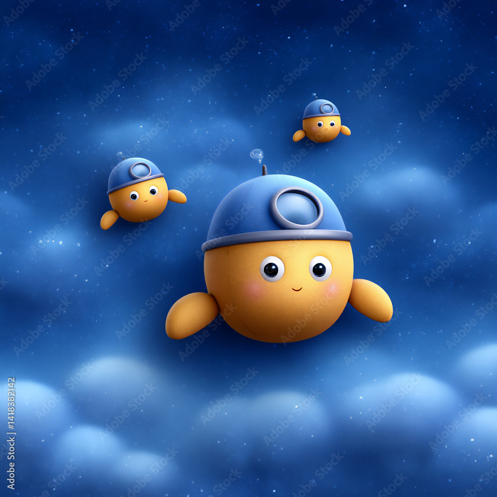 Fototapeta premium cute submarines cute wallpaper