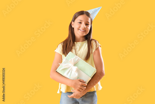 Happy little girl with Birt...