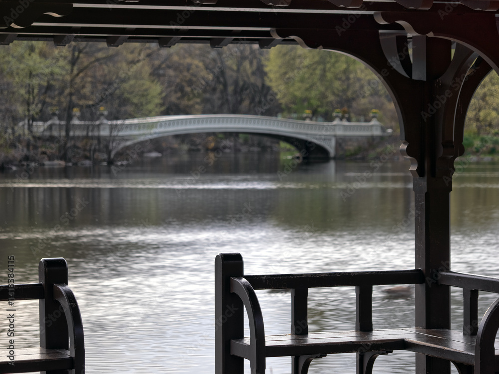 Bow bridge, spring in early morning