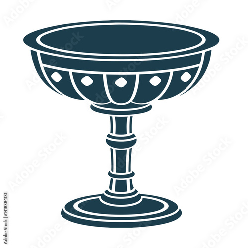 Elegant Kiddush Cup Vector Illustration Kiddush Cup – Wine goblet with a sturdy stem and rounded base