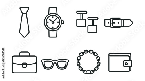 Line vector icons of textile and fabrics: cotton roll, silk fabric, denim piece, lace pattern, wool yarn, mesh sample, textile tag, fabric texture.