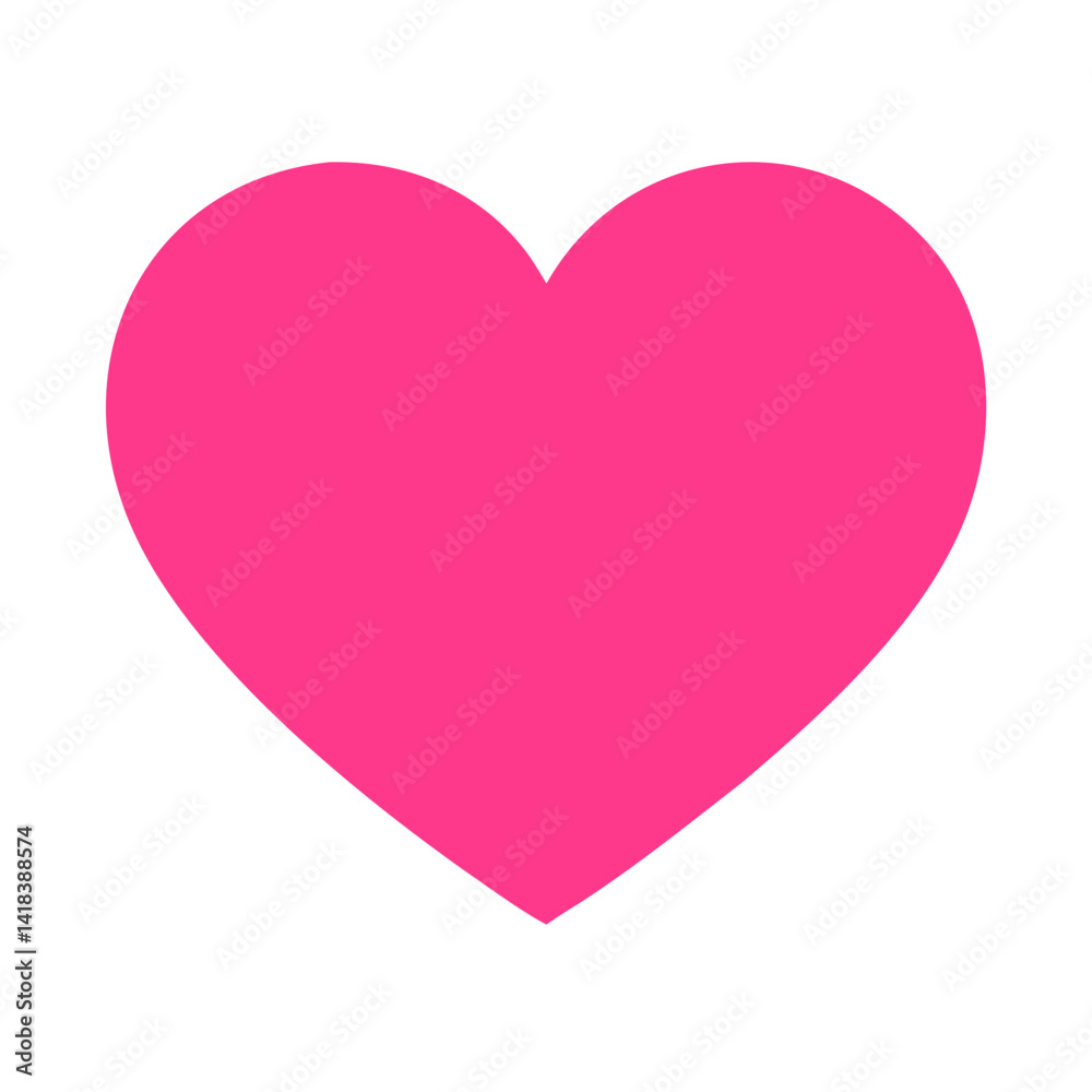 Vibrant Pink Heart Shape Symbolizing Love and Affection in a Playful Design Vibrant Pink Heart Shape Symbolizing Love and Affection in a Playful Design