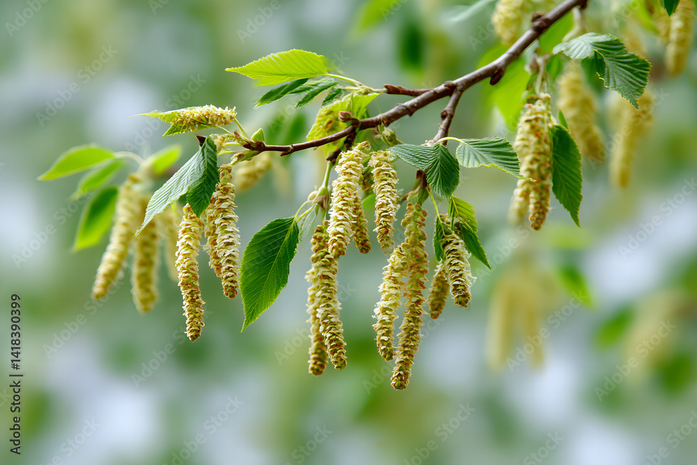 Naklejka premium Close Up Of Springtime Blossoms And Leaves