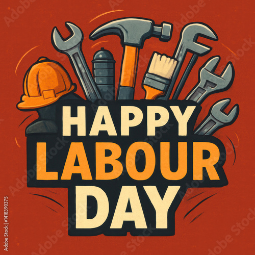 Labour Day, tools Symbolizing Hard Work and Craftsmanship