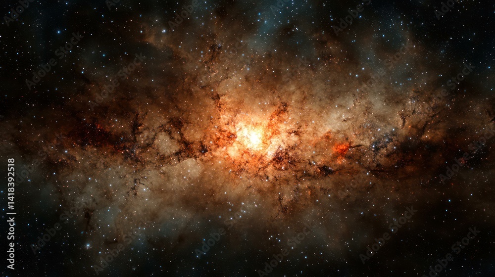 A stunning view of the Milky Way galaxy with bright stars and colorful nebulae. A stunning view of the Milky Way galaxy with bright stars and colorful nebulae.