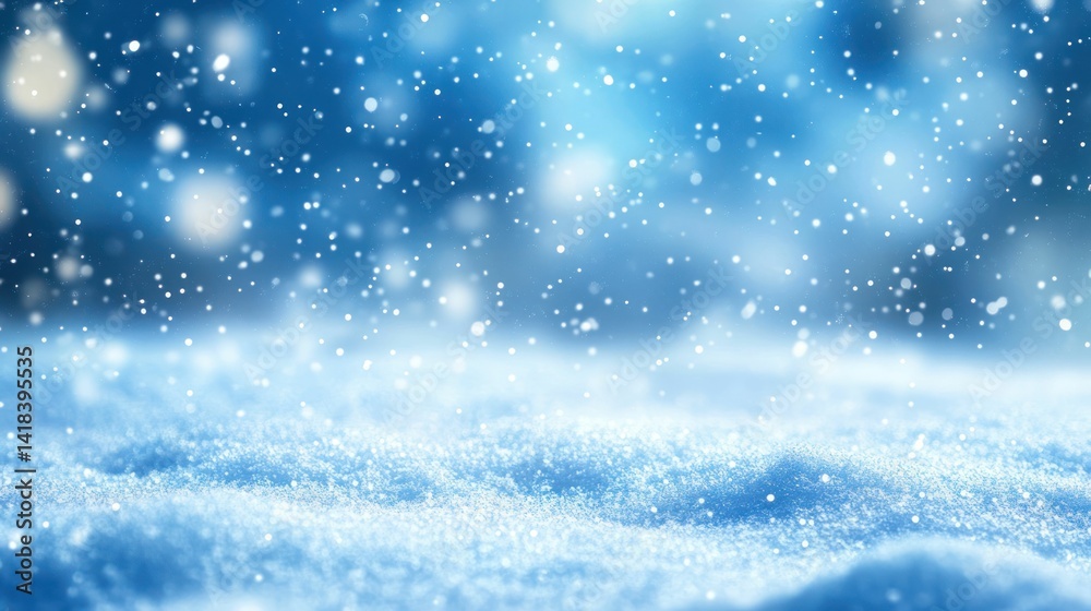 Beautiful winter scene with fresh snow and gentle falling snowflakes. Beautiful winter scene with fresh snow and gentle falling snowflakes.