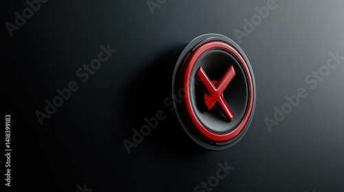 Free Download Red Cross Symbol on Black Background Error Warning and Prohibition Icon for Design and Commu - GFXLoad