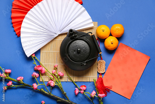 Greeting card with teapot a...