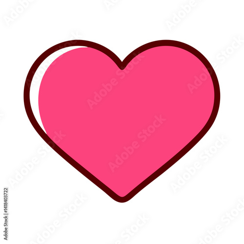 Free Download Vibrant Pink Heart Shape Symbolizing Love and Affection in a Playful Design - GFXLoad