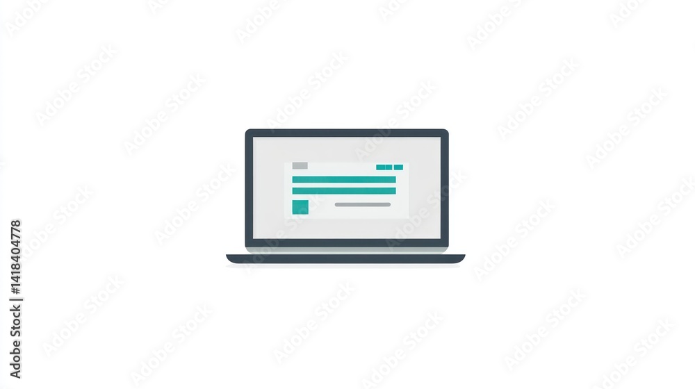 Laptop Displaying Document Interface Minimalist Design Digital Workspace Technology Illustra Laptop Displaying Document Interface Minimalist Design Digital Workspace Technology Illustra