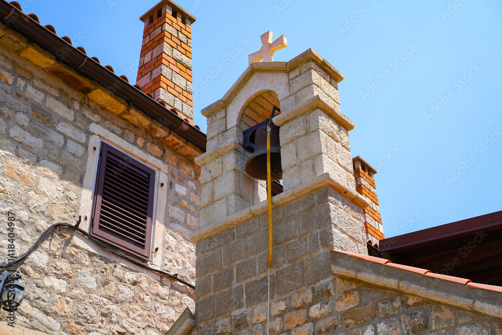Reževići Monastery in Montenegro - Church of the Archdeacon Stefan in a Serbian orthodox monastery near Budva and the Adriatic Sea