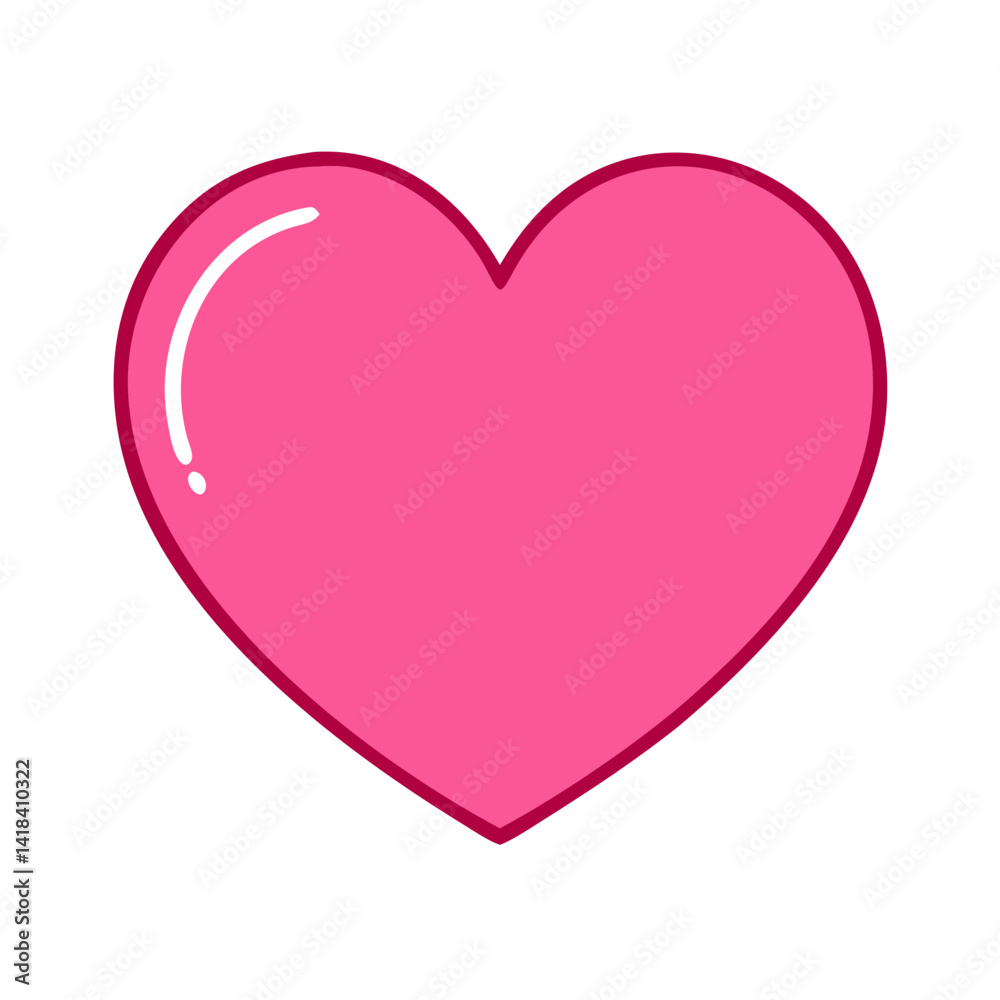 Vibrant Pink Heart Shape Symbolizing Love and Affection in a Playful Design Vibrant Pink Heart Shape Symbolizing Love and Affection in a Playful Design