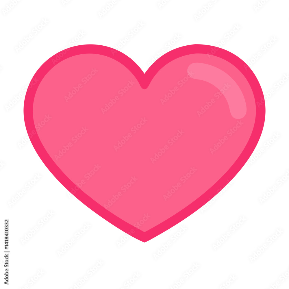 Vibrant Pink Heart Shape Symbolizing Love and Affection in a Playful Design
