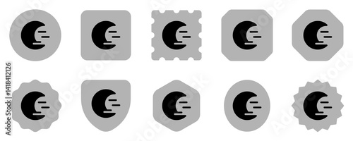 Editable cloudy windy moon vector icon. Part of a big icon set family. Perfect for web and app interfaces, presentations, infographics, etc