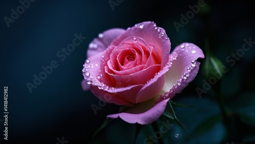pink rose with water drops