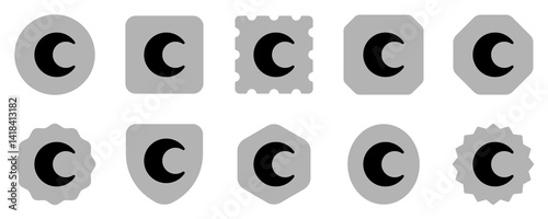 Editable vector crescent moon icon. Part of a big icon set family. Perfect for web and app interfaces, presentations, infographics, etc