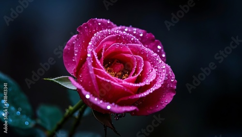 pink rose with water drops