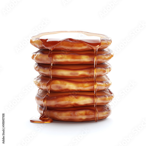 Wallpaper Mural Pancakes with syrup, isolated white background, photorealism art style Torontodigital.ca