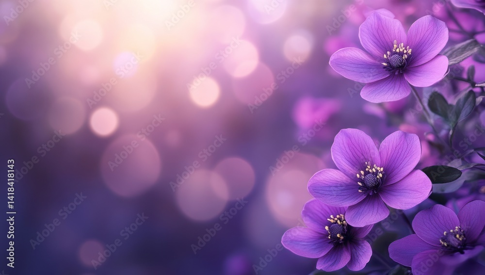 Purple flowers with bokeh background creating a soft and dreamy aesthetic. Purple flowers with bokeh background creating a soft and dreamy aesthetic.