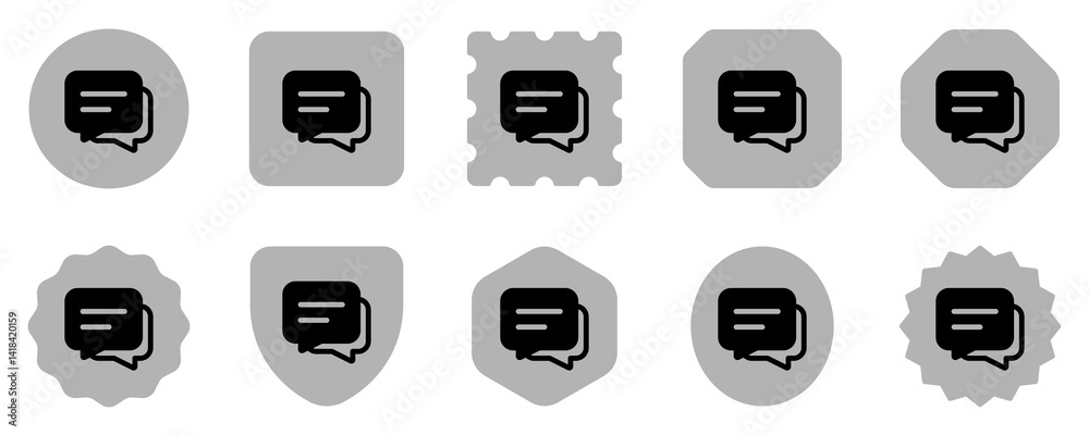 Vector messages, conversation, group chat icon. Black, white background. Perfect for app and web interfaces, infographics, presentations, marketing, etc. Vector messages, conversation, group chat icon. Black, white background. Perfect for app and web interfaces, infographics, presentations, marketing, etc.