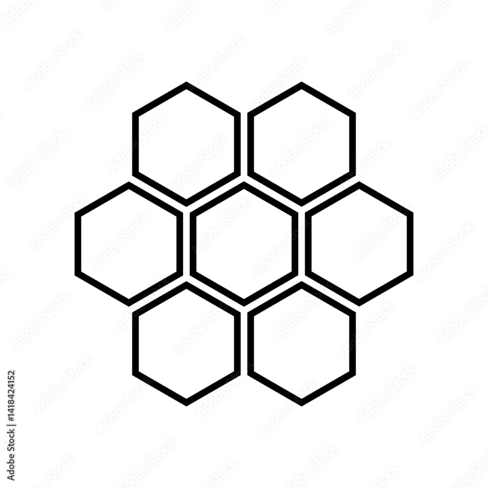 honeycomb outline icon. hexagon pattern. bee honey comb hexagon design illustration honeycomb outline icon. hexagon pattern. bee honey comb hexagon design illustration