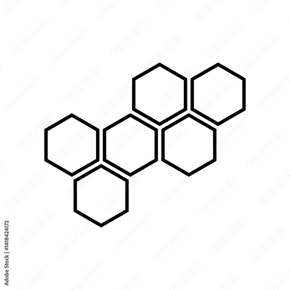 honeycomb outline icon. hexagon pattern. bee honey comb hexagon design illustration honeycomb outline icon. hexagon pattern. bee honey comb hexagon design illustration