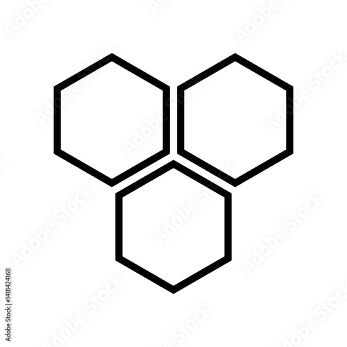 honeycomb outline icon. hexagon pattern. bee honey comb hexagon design illustration