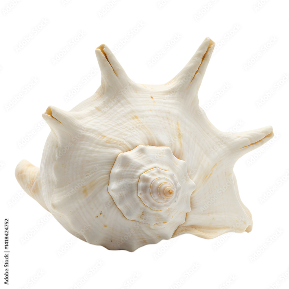 Naklejka premium White seashell with spiked ridges