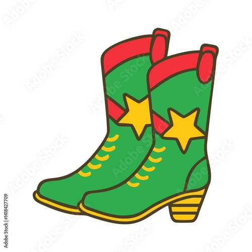 Pointy cowboy boots , icon