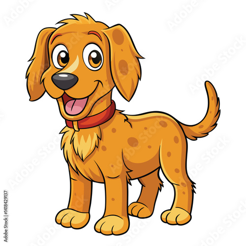 Happy cartoon dog
