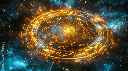 Wallpaper Mural A golden, cosmic wheel of ancient prophecies. Torontodigital.ca