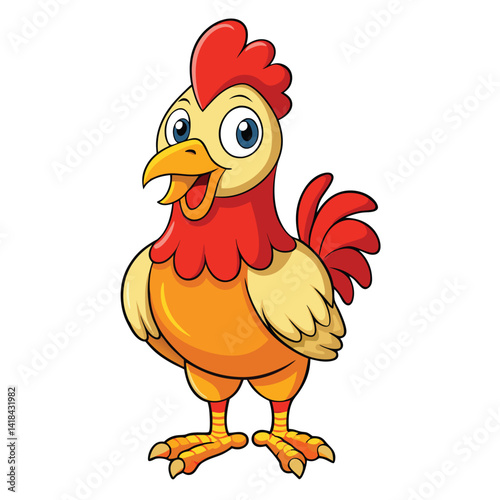 Cute cartoon rooster