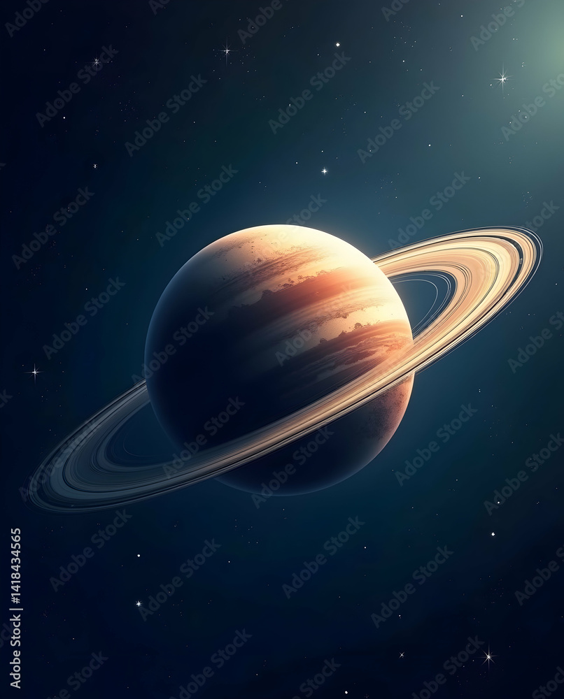 Fototapeta premium Moon and Planet Orbit