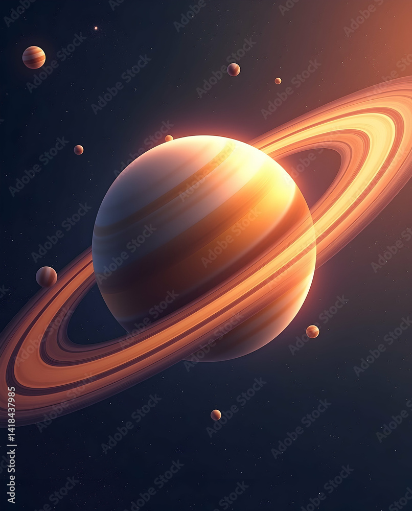 Fototapeta premium Wavy Saturn with Playful Rings